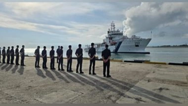 World News | Indian Coast Guard Vessel Samudra Paheredar Makes Port Call in Muara, Brunei