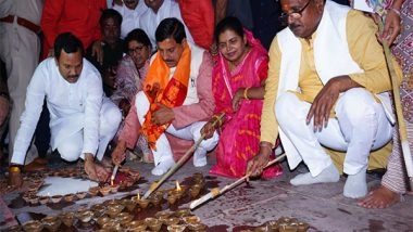 India News | MP CM Mohan Yadav Lights Lamps at Ram Ghat in Ujjain on Hindu New Year, over 5.5 Lakh 'diyas' Lit Up