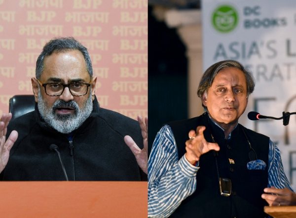 India News | Rajeev Chandrasekhar Sends Legal Notice to Shashi Tharoor over 'false Allegations' of Bribing Voters
