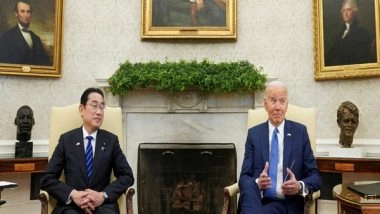 World News | Joe Biden Hosts Japan's PM at White House, in Strong Message to China over Policies in Indo-Pacific
