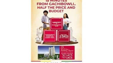 Business News | Jain Housing Unveils Unbeatable Offer of Rs. 4999 / Sq. Ft. at Salzburg Square in Bandlaguda Jagir, a Mere 15 Minutes from Gachibowli