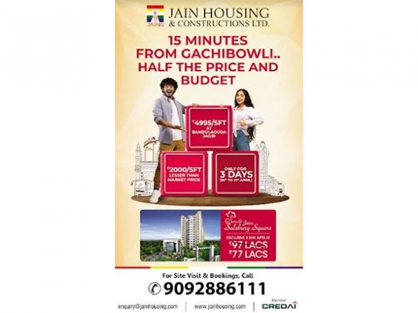 Business News | Jain Housing Unveils Unbeatable Offer of Rs. 4999 / Sq. Ft. at Salzburg Square in Bandlaguda Jagir, a Mere 15 Minutes from Gachibowli - Vimarsana News