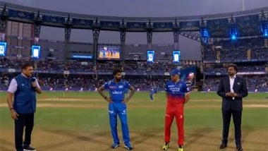 Sports News | IPL 2024: MI Captain Hardik Pandya Wins Toss, Opts to Bowl Against RCB in Blockbuster Clash