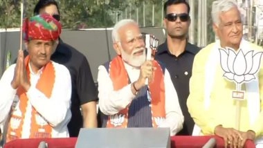 India News | Rajasthan: PM Modi Holds Roadshow in Dausa