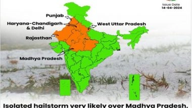 India News | IMD Issues Alert for Rainfall Spell with Thunderstorms for Delhi, Punjab, Haryana, MP, and Rajasthan