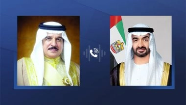 World News | UAE President, King of Bahrain Discuss Regional Developments, Humanitarian Crisis in Gaza