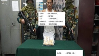 India News | Mizoram: Assam Rifles Recovers Heroin Worth over Rs 25 Lakh in Aizawl, One Held