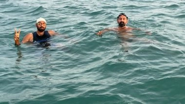 Sports News | Indian Swimmers Bharat Sachdeva, Shaashwat Sharma Complete One-way Ram Setu Open Water Swimming Expedition