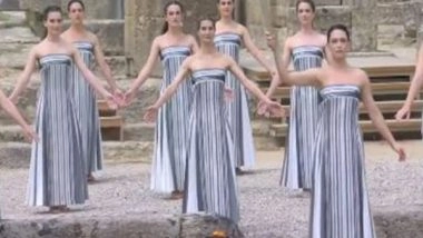 Sports News | Olympic Flame Lit Up in Olympia in Spectacular Ceremony