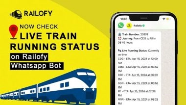 Business News | RAILOFY Launches Hassle-Free Train Live Running Status on WhatsApp