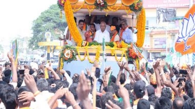 India News | Karnataka: Basavaraj Bommai Holds Mammoth Road Show as He Files His Nomination from Gadag-Haveri Lok Sabha Constituency