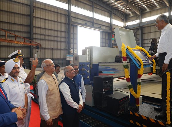 India News | Tamil Nadu: Steel Cutting of Third Cadet Training Ship Held at L&T Shipyard at Kattupalli