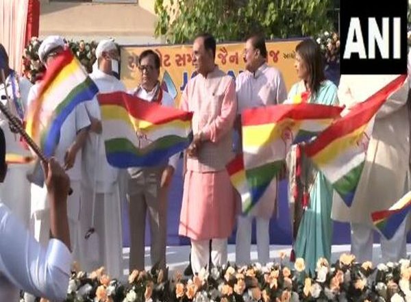 India News | Mahavir Jayanti 2024: Former Gujarat CM Vijay Rupani Flags off Yatra in Rajkot