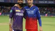 Sports News | IPL 2024: RCB Skipper Faf Du Plessis Wins Toss, Opts to Bowl Against KKR