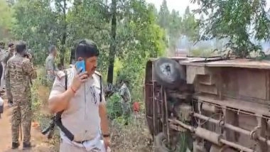 India News | Chhattisgarh: 10 CRPF Jawans Injured After Bus Overturns in Bastar