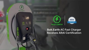 Business News | Bolt.Earth Receives ARAI Certification for Level 2 AC Fast Charger, Accelerates India's Shift to Electric Mobility
