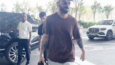 Virat Kohli Gets Papped at Mumbai Airport! Indian Cricketer Opts for a Casual Cool Look As He Heads to Hyderabad for SRH vs RCB IPL 2024 Match (Watch Video)