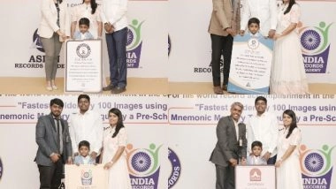 Business News | M.Advhik from Coimbatore Sets Record for Rapid Image Recognition Using Mnemonic Memory Technique