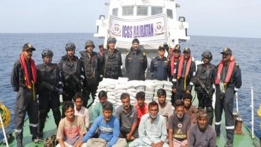 India News | Indian Coast Guard Seizes Narcotics En-route to Sri Lanka from Pakistani Boat; 14 Apprehended