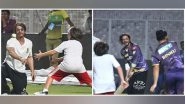 Entertainment News | IPL: Shah Rukh Khan Flaunts His Batting Skills as He Plays Cricket with Son AbRam at Eden Gardens