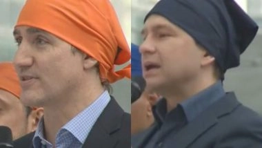 World News | Canada: At Khalsa Day Celebrations, Pro-Khalistan Slogans Raised in Presence of PM Trudeau, Opposition Leader Poilievre