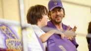 Entertainment News | SRK Enjoys KKR Match Against DC with Son AbRam