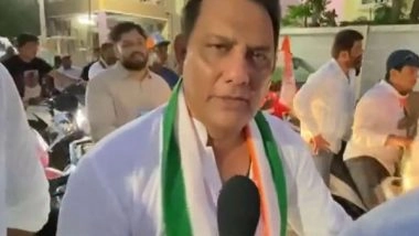India News | Telangana: Former Cricketer Azharuddin Campaigns in Hyderabad, Appeals to Voters to Ensure Win for Congress