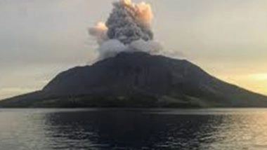 World News | Mount Ruang Volcano Erupts in Indonesia Again, Prompts Closure of International Airport