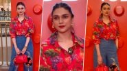 Newly Engaged Aditi Rao Hydari&rsquo;s Vibrant Style and Stunning Engagement Ring Shine Bright at Event (Watch Video)