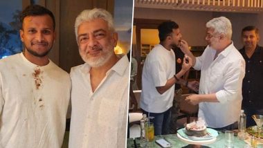 Ajith Kumar Joins Cricketer Natarajan’s Birthday Celebration; See Vidaa Muyarchi Actor’s Latest Pics From the Gathering