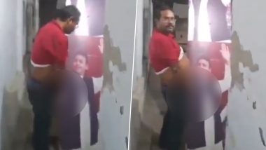 Uttar Pradesh: Man Urinates, Spits on Photo of Akhilesh Yadav in Varanasi; Arrested After Video Goes Viral