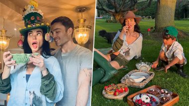 Amy Jackson Cherishes the ‘First Spring Season in the New Home’ With Fiancé Ed Westwick and Son Andreas (View Pics)