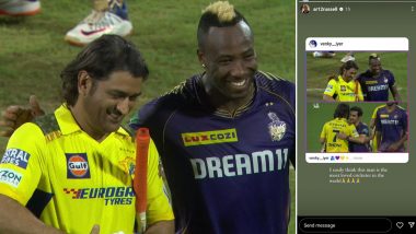 Andre Russell Shares Instagram Story For MS Dhoni After CSK vs KKR IPL 2024 Match, Writes ‘I Easily Think This Man Is the Most Loved Cricketer in the World’