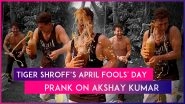 April Fools&rsquo; Day 2024: Tiger Shroff Pranks Akshay Kumar With Overflowing Soft Drink Bottle