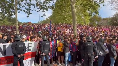 Barcelona Fans Come Up With ‘Vinicius Die’ Chants Before Clash Against PSG in UCL 2023–24, Video Goes Viral