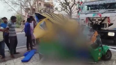 Chitrakoot Road Accident: Five Killed, Three Critical After Speeding Dumper Rams Into Auto  (Watch Videos)