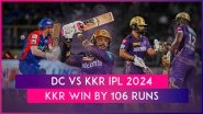 DC vs KKR IPL 2024 Stat Highlights: Sunil Narine Stars As Kolkata Knight Riders Win Big In Vizag