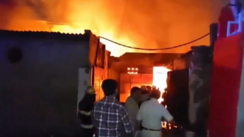 Delhi Fire: Massive Blaze Erupts at Clothing Factory in Prahladpur Area (Watch Video)