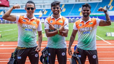 Indian Men's Recurve Team of Dhiraj Bommadevara, Pravin Jadhav and Tarundeep Rai Win Gold Medal at Shanghai Archery World Cup 2024