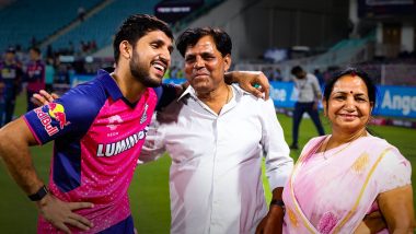 Dhruv Jurel Meets His Family After His Maiden IPL Fifty Helps Rajasthan Royals Beat Lucknow Super Giants in IPL 2024 (Watch Video)