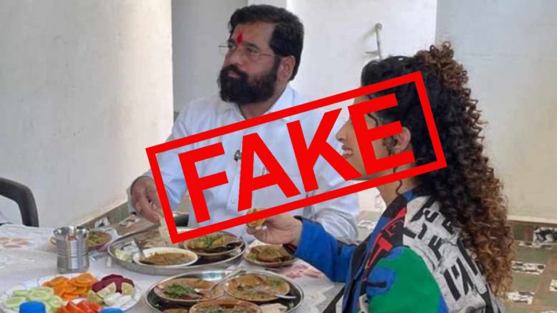 Eknath Shinde Consumed Mutton With Food Blogger Kamiya Jani on Ram Navami? Photo of Maharashtra CM Goes Viral With Fake Claim, Here's the Truth