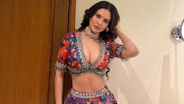 Esha Gupta Dazzles in a Stunning Multi-Coloured Floral Prints Lehenga, a Perfect Blend of Tradition and Contemporary Elegance! (View Pics)