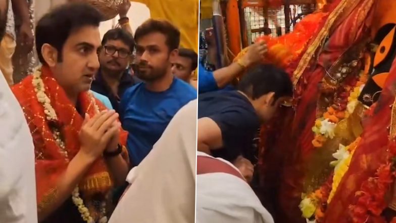 Gautam Gambhir Visits Kalighat Temple in Kolkata Ahead of KKR vs LSG IPL 2024 Match (Watch Video)