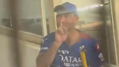 Glenn Maxwell Performs 'Silence' Celebration of Pat Cummins After RCB Beat GT at Narendra Modi Stadium in Ahmedabad During IPL 2024 (Watch Video)