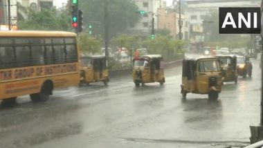 Hyderabad Rains: Heavy Rains Lash Several Parts of City, Bring Respite to People From Sweltering Heat (Watch Videos)