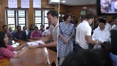 Lok Sabha Elections 2024: Congress Leader Rahul Gandhi Files His Nomination From Kerala's Wayanad, Priyanka Gandhi Vadra Accompanies Him (Watch Video)