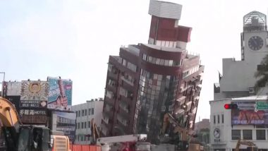 Earthquake in Taiwan: Workers Begin Clean-Up, Start Demolishing Damaged Buildings in Hualien City After Strongest Quake in 25 Years (Watch Video)