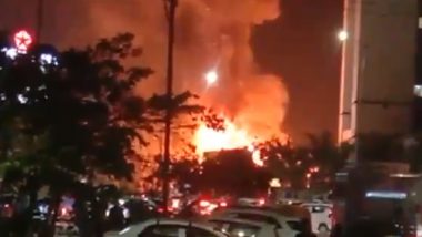 Greater Noida Fire: Blaze Erupts at Restaurant Near Yatharth Hospital, No Casualties Reported (Watch Video)