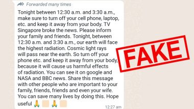 Solar Eclipse 2024: Cosmic Rays to Pass Close to Earth During Total Solar Eclipse Tonight? Here's the Truth Behind Viral WhatsApp Message Asking You to Switch Off Mobile Phone