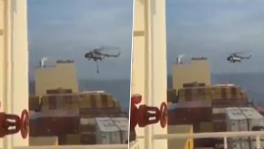 Iran-Israel Tensions: 17 Indians Onboard Cargo Ship ‘MSC Aries’ Seized Near Strait of Hormuz (Watch Video)